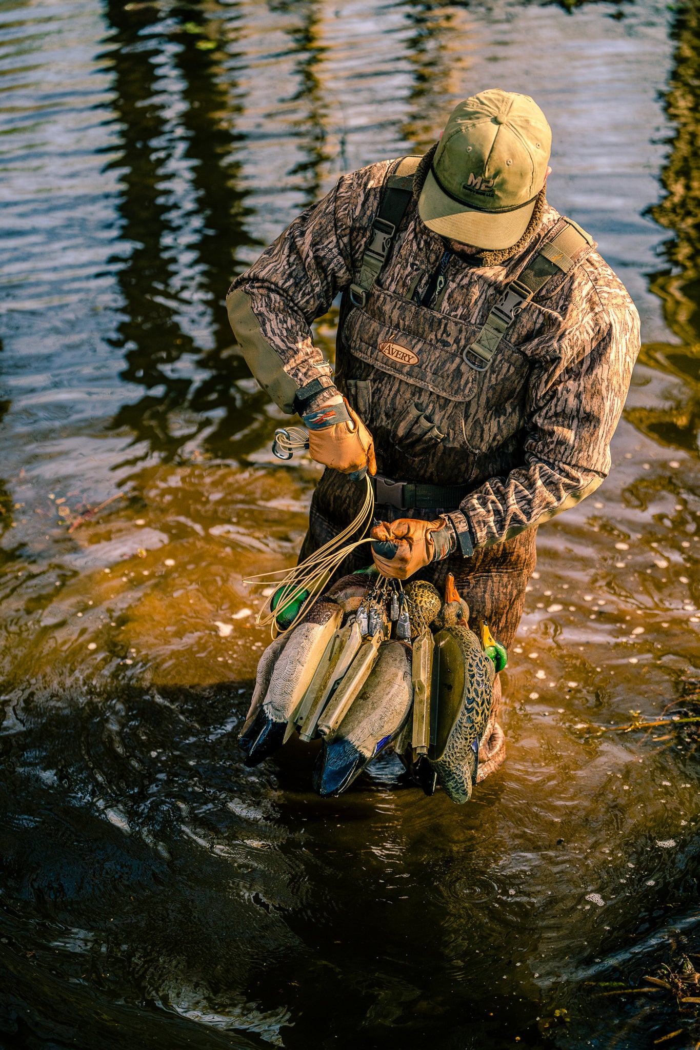 Premium Khaki Cable Decoy Rigs - Timber